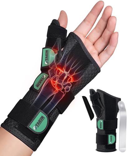 Oyakin Wrist Brace with Thumb Support for Carpal Tunnel Thumb Brace for De Quervains Tenosynovitis Tendonitis Thumb Spica Splint Left Hand Wrist Support Men and Women
