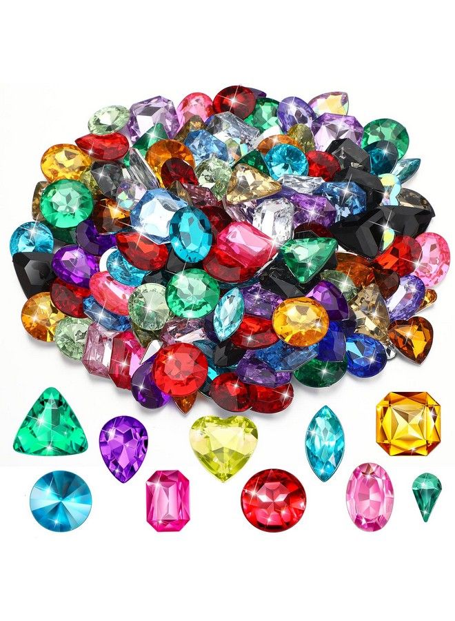 Yaomiao 150 Pieces Pirate Treasure Multicolor Acrylic Diamond Fake Jewels For Kids Bling Fake Diamonds Gems Pirate Jewels Gemstone For Halloween Pirate Party Table Decorations Hunt Party Favors Pretend Play - Image 1