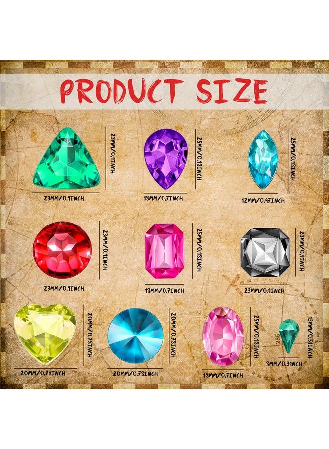 Yaomiao 150 Pieces Pirate Treasure Multicolor Acrylic Diamond Fake Jewels For Kids Bling Fake Diamonds Gems Pirate Jewels Gemstone For Halloween Pirate Party Table Decorations Hunt Party Favors Pretend Play - Image 3