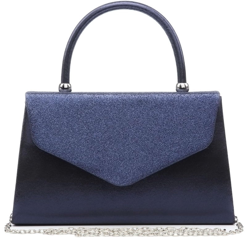 Dasein Women's Evening Bag Party Clutches Wedding Purses Cocktail Prom Handbags with Frosted Glittering (Navy Blue) - Image 1