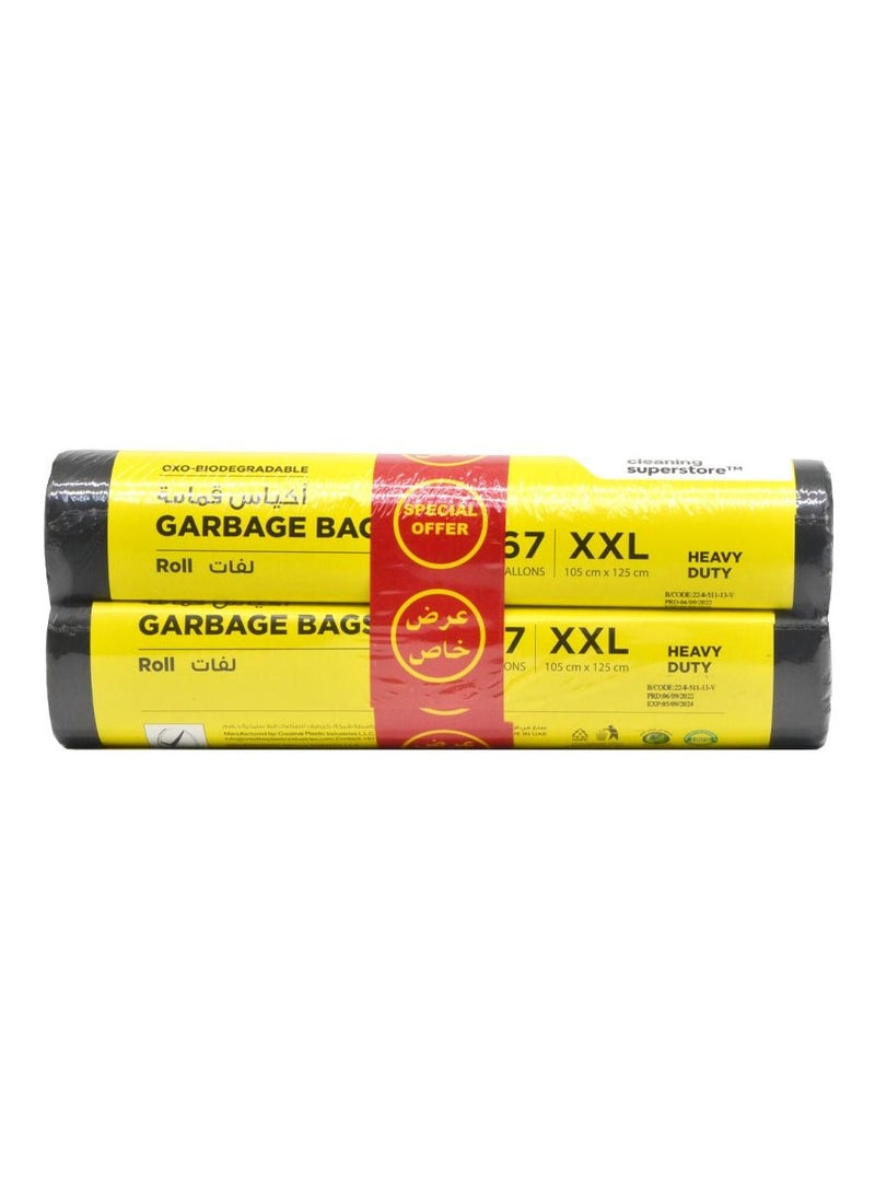 cleaning superstore Multi-Purpose Garbage Bag Roll for Garbage Bin/Dust Bin/Waste Basket/67 Gallons/10 Bags/105x125 cm Black (Pack Of 2)  - Image 2