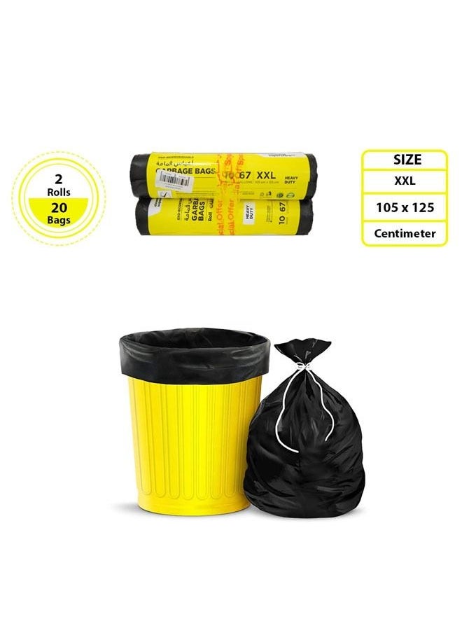 cleaning superstore Multi-Purpose Garbage Bag Roll for Garbage Bin/Dust Bin/Waste Basket/67 Gallons/10 Bags/105x125 cm Black (Pack Of 2)  - Image 3