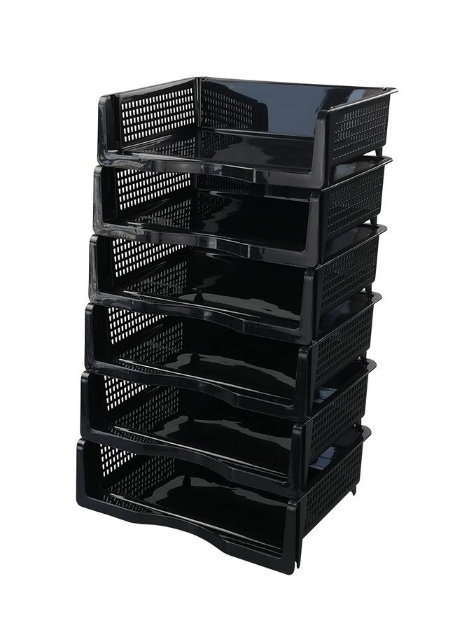 Wekioger Plastic Paper Organizer Tray, Stackable File Document Basket Tray, 6 Packs - Image 1