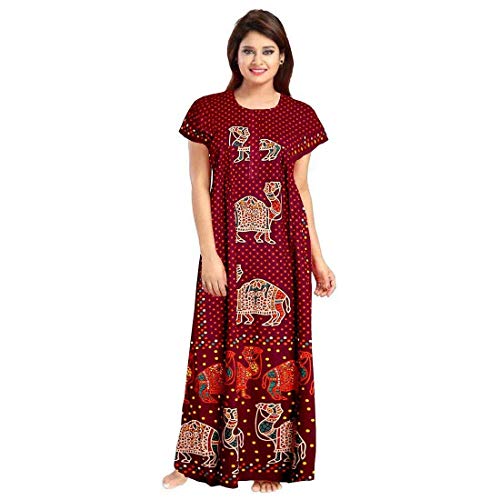 KBNBJ Women’s Cotton Printed Maxi Nighty (Pack of 4) – Ankle-Length Night Dress Gown, Soft & Comfortable Sleepwear, Free Size Multicolour - Image 5