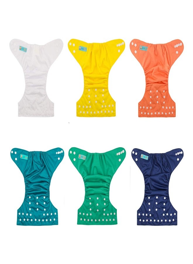 ALVABABY 6 Pack Cloth Diaper with 12 Inserts One Size Adjustable Washable Reusable Diaper Cover for Baby Girls and Boys - Image 3