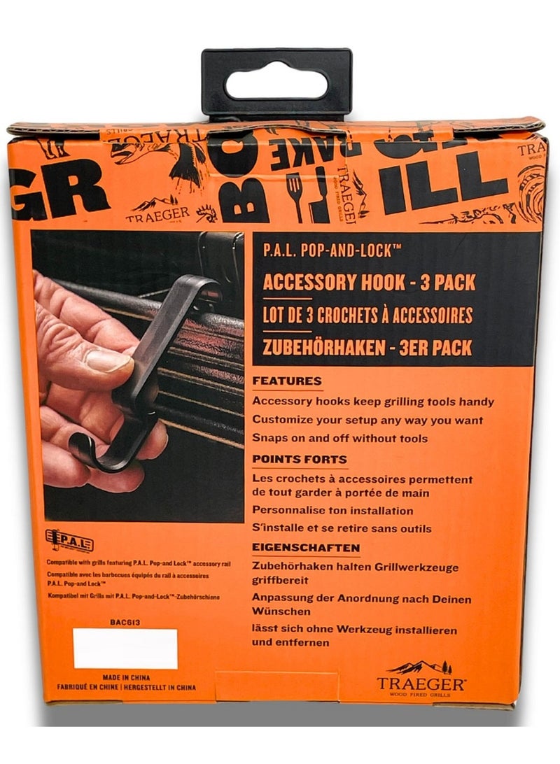 TRAEGER P.A.L. Pop-And-Lock Accessory Hook 3Pcs - Image 2