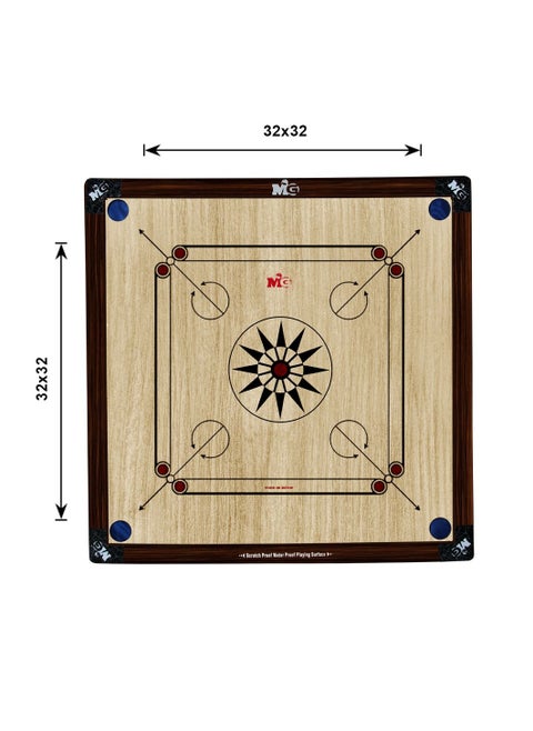 Carrom Board With Coins and Striker 32x32 Inch