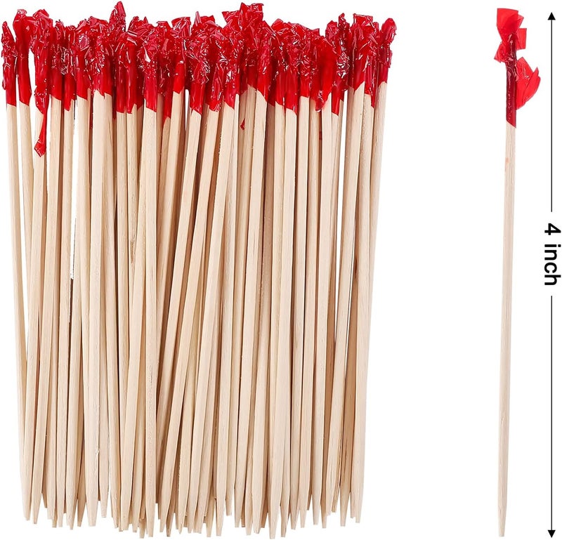 RENYIH 4 Inch Wood Frill Picks Toothpicks,Club Frill Toothpicks,Sandwiches Picks,Cocktail Party Toothpicks for Fruit,Appetizers,Club Sandwiches,Parties. (2800 Pcs) - Image 2