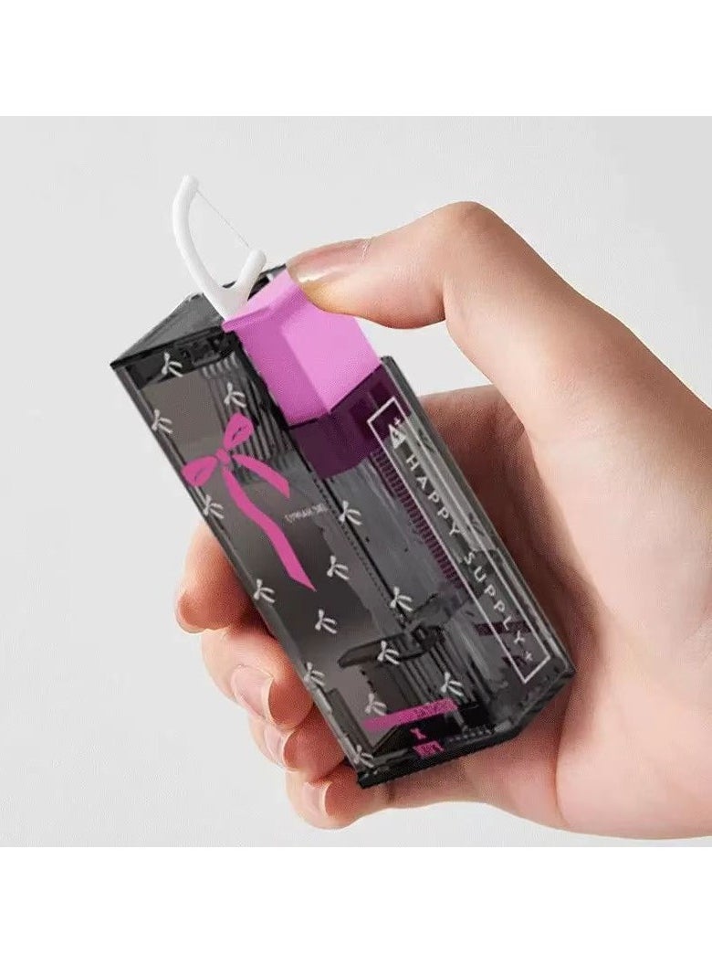 Generic - Automatic Portable Floss Pick,Storage 10 Floss Picks in Floss Box,Refillable Dental Floss Picks Organizer,Push Button to Eject, One at a Time.Dating, Travel,Cafeteria,Hotels. (Pink) - Image 1