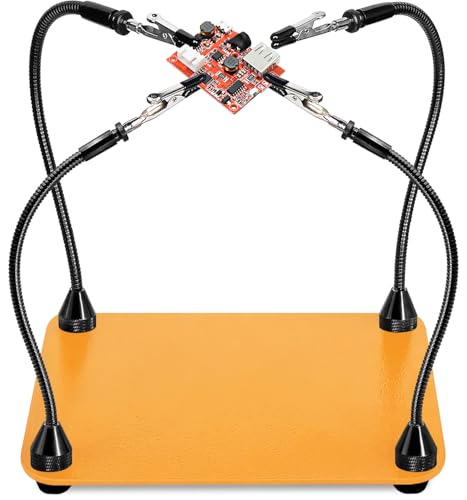 KLSKKJ Magnetic Helping Hands Soldering Station, Third Hand Soldering Tool 4 Flexible Arms Solder Holder Helping Hand for Electronic Repair Soldering Jewelry Crafts - Image 1