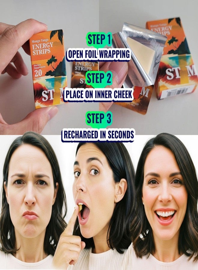 STIM Berry Zest Fast Dissolving Oral Energy Strips (50mg Caffeine) | Instant Absorption Mouth Melts | Jitter-Free Focus, Stay Alert & Awake | Convenient Energy for Driving, Work & Travel | Zero Calories - Image 5