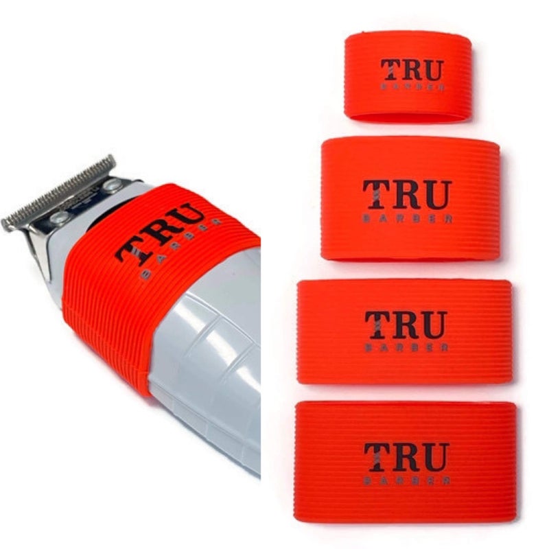 TRU BARBER Clipper Bands 4 PCS Clipper Sleeve for Barbers Clipper Sleeve for Barber Tools Non Slip Heat Resistant RED