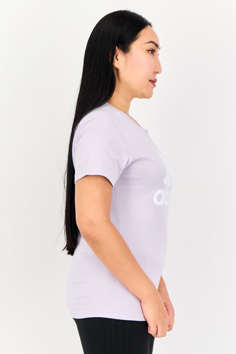 Adidas تي شيرت رياضي نسائي قصير الأكمام فيت خارجي، ليلك - Image 2