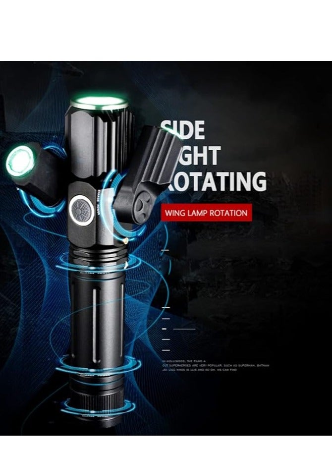 general Aluminum alloy three-head flashlight, impact resistant, non-slip, high brightness ABS, 2600mAh riding three-head flashlight, used for night riding, camping, traveling - Image 2