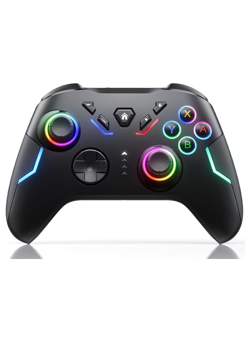 KASTWAVE Switch Controllers, Nin-tendo Switch Controller Compatible with Switch/Switch Lite/Switch OLED/IOS/Android/Windows, Wireless Switch Pro Controller with LED Color Light/Dual shock/Turbo/Motion Control - Image 1