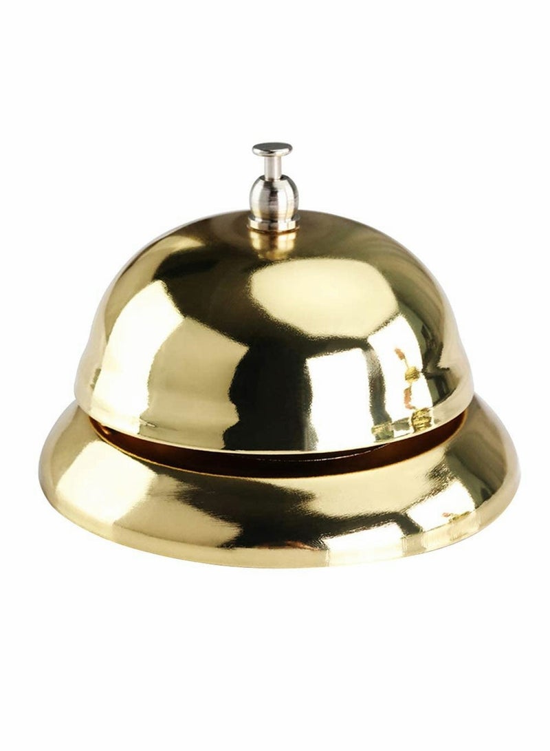 SYOSI Call Bells,Diameter with Metal Anti-Rust Construction,Service Bell for Calling Customer Service, Desk Bell, Restaurant Games, Hotel Bell or Dinner Bell - Gold - Image 1