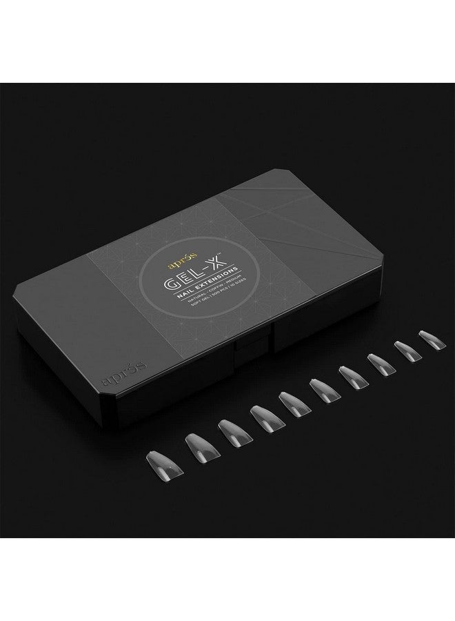 Apres Gelx Nail Kit Refills Box Of 500 Nail Tips Sizes 09 (Natural Coffin Medium) - Image 3