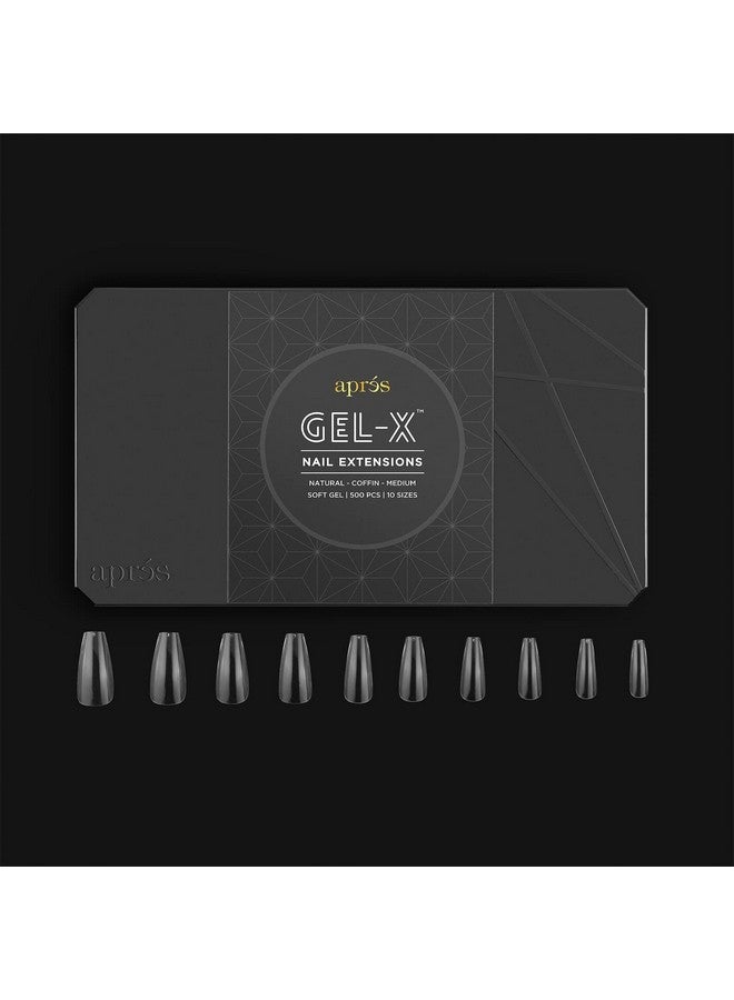 Apres Gelx Nail Kit Refills Box Of 500 Nail Tips Sizes 09 (Natural Coffin Medium) - Image 2