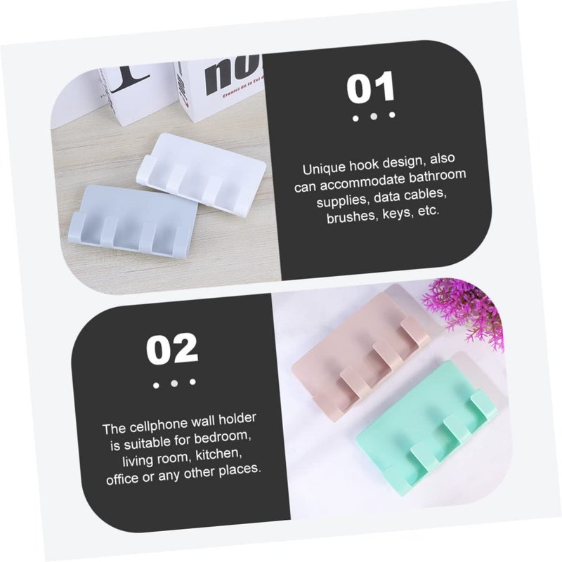 Wall Mount Phone Holder Remote Storage Organizer For Bedroom Office 12X7X1 3cm - Image 5