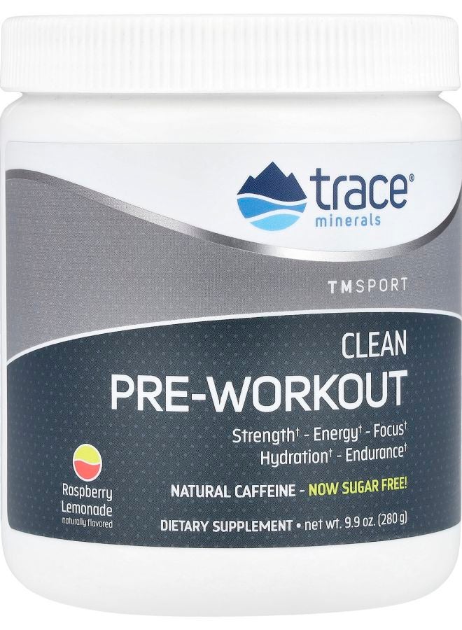 Trace Minerals TM Sport Clean Pre Workout Raspberry Lemonade 9.9 oz (280 g)