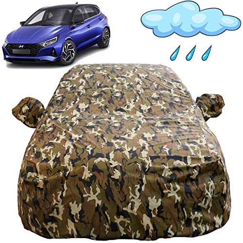 Autofact I20 New Waterproof Car Cover with Mirror Pockets, Camouflage Design, Non Woven Fabric,Triple Stitched, Compatible with Hyundai I20 New Car Cover (2020 to 2024), I20 New Car Accessories - Image 1