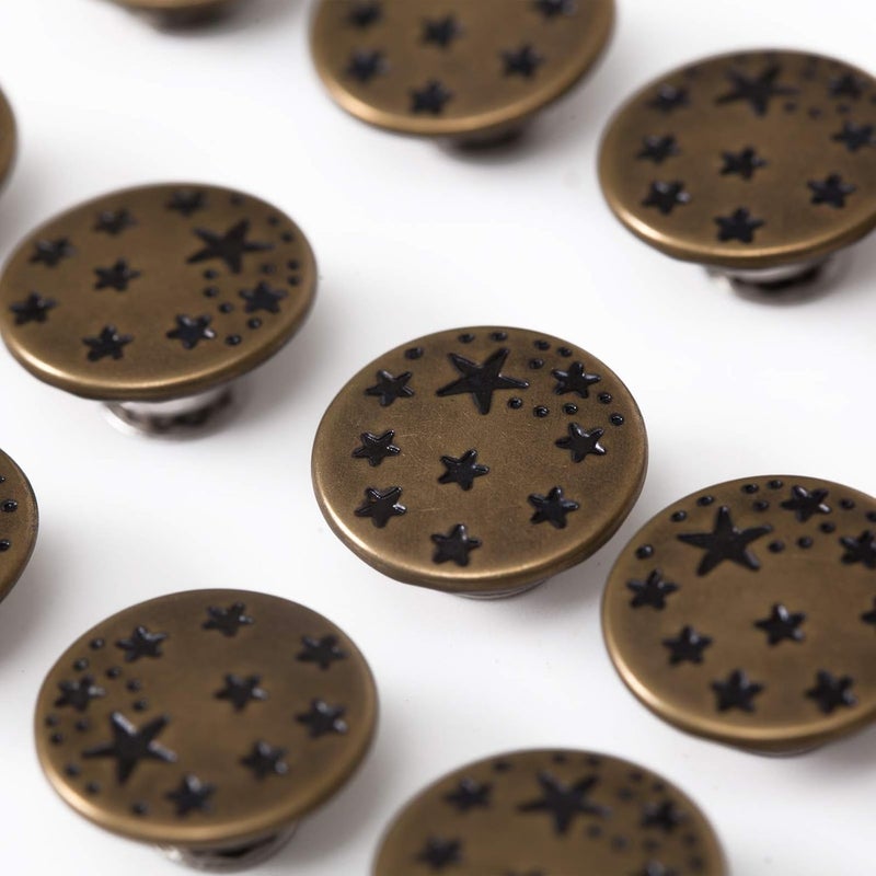 MASONEE 20 Sets 17mm Replacement Jeans Buttons Pants Metal Button Snap Denim Buttons Replacement Kit Suspender No Sew Buttons with Rivets - Image 5