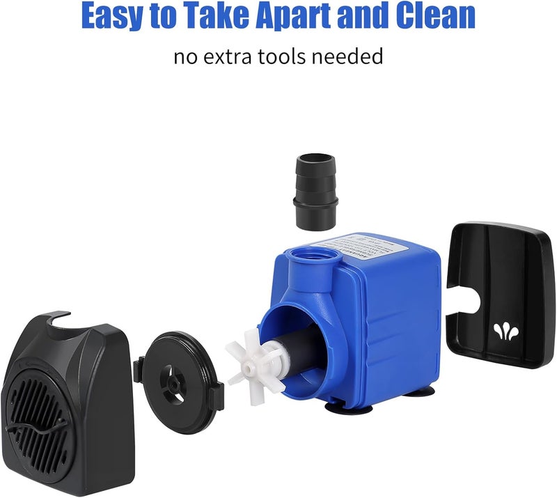 AQUANEAT Small Fountain Pump, 480 GPH Submersible Water Pump for Aquarium Fish Tank, Outdoor Water Fountain, Hydroponics, Pond Filter Pump - Image 5