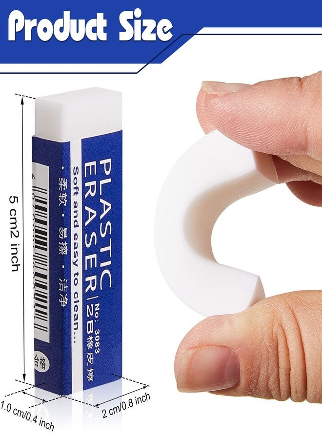 Lewtemi 100 Packs White Erasers Bulk Kids Large White Block Eraser Bulk for Kids Student School Drawing Art Classroom Office Home 2 x 0.8 x 0.4 Inch - Image 2