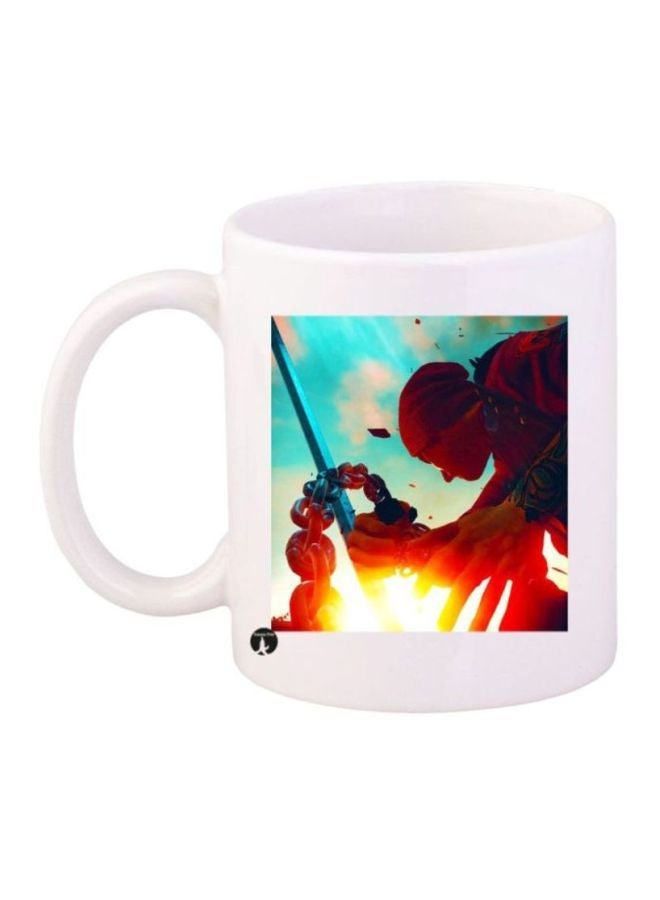 RYN Infamous Second Son Printed Coffee Mug White/Red/Blue