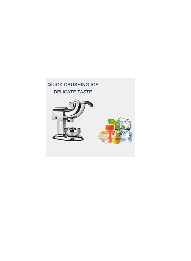 LETWOO LETWOO Double Blade Electric Ice Shaver Crusher Machine Fully Stainless Steel Snow Cone Maker for Ice Cream Cold Drinks, Fruit Dessert and Cocktail 150Kg Per Hour for Home and Commercial Use  - Image 2