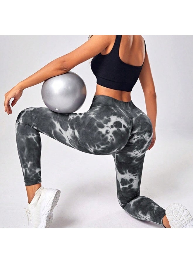 NIBEMINENT Seamless Tie-Dye High-Waisted Yoga Pants - Butt-Lifting Workout Leggings for Women, Squat-Proof Gym Running Tights with Tummy Control - Image 1