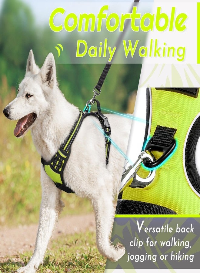 Eagloo Dog Harness Small Sized Dog, No Pull Service Vest with Reflective Strips and Control Handle, Adjustable and Comfortable for Walking, No Choke Pet Harness with 2 Metal Rings, Green, S - Image 3