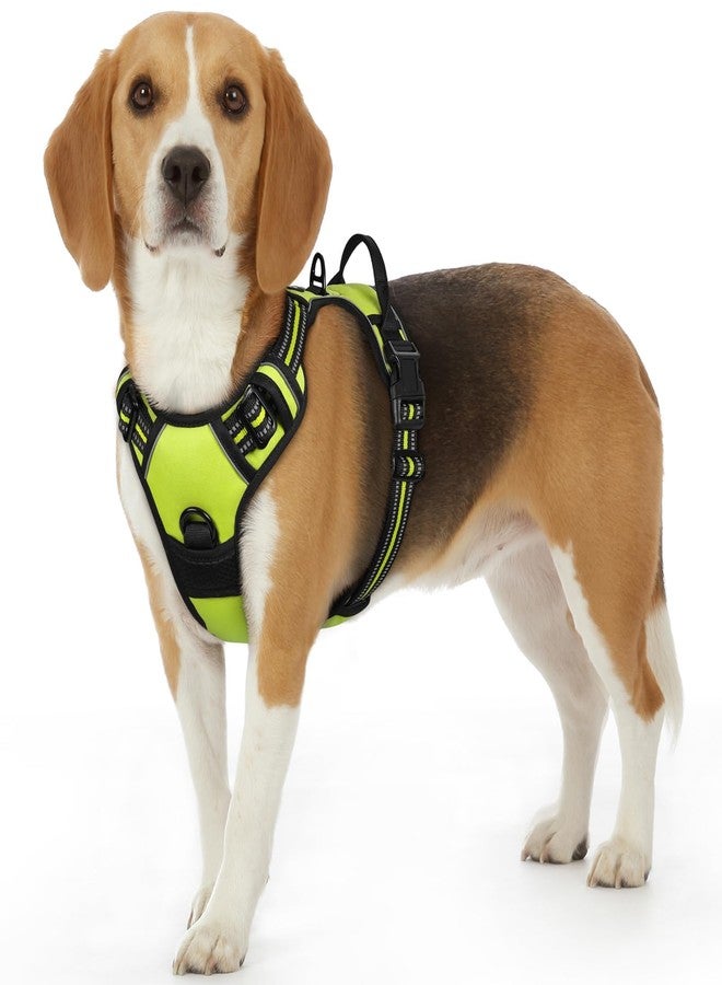 Eagloo Dog Harness Small Sized Dog, No Pull Service Vest with Reflective Strips and Control Handle, Adjustable and Comfortable for Walking, No Choke Pet Harness with 2 Metal Rings, Green, S - Image 1