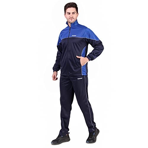 TEMPEST Men's Running Windbreaker Gym and Sports Sports Suit (Large, Navy Blue/Royal Blue) - Image 3