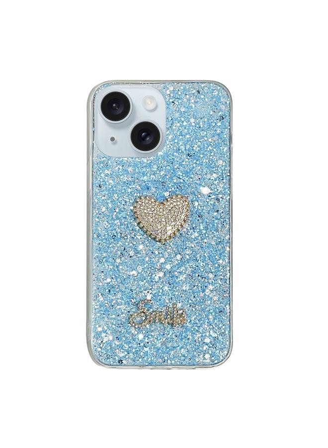 S-TOP Case For iPhone 14 Starry Sequin Diamond Heart Epoxy TPU Phone Case - Image 1