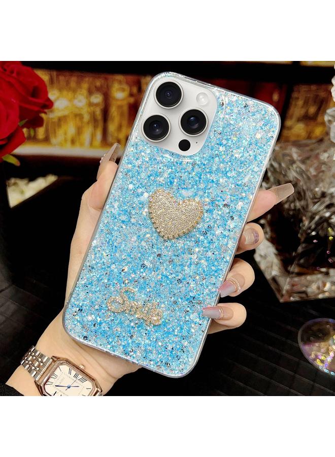 S-TOP Case For iPhone 14 Starry Sequin Diamond Heart Epoxy TPU Phone Case - Image 4
