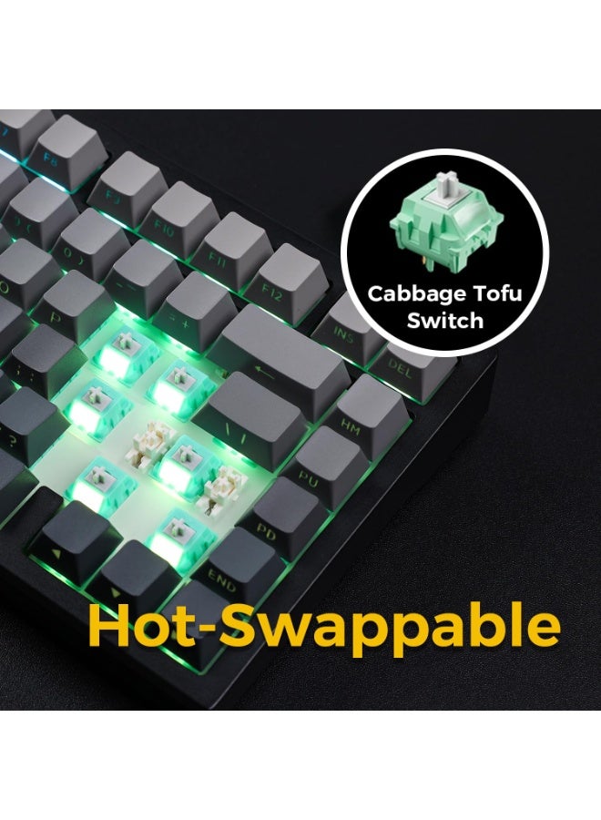 مكشوزي لوحة مفاتيح الألعاب الميكانيكية G75 Pro Matcha Latte axis V2 Hot Swap، اتصال 3 أوضاع، بلوتوث/لاسلكي/USB-C - Image 5
