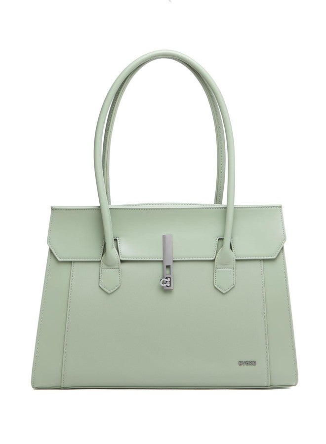 EVOKE BLOSSOM Structured Tote Bag 275 for Women | Fits 14" Laptop | Stylish and Spacious Handbag For Office Use, Work (Mint Green) - Image 1