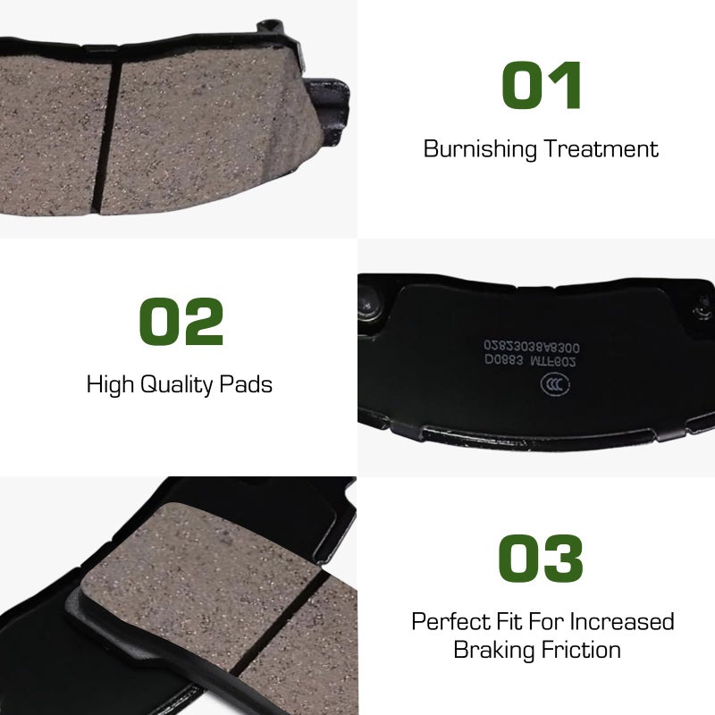 Generic TAIROD Rear Ceramic Brake Pads D883 for Buick Enclave Rainier Chevrolet Chevy T10 SSR Trailblazer Traverse | GMC Acadia Envoy | Isuzu Ascender | Oldsmobile Bravada | Saab 9-7x | Saturn Outlook  - Image 2