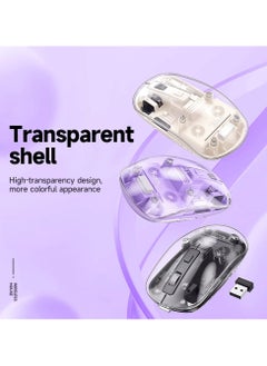 hoco. HOCO GM29 USB Wireless Computer Mouse-- 2.4G Dual-Channel Full Body Transparent with Comfortable Design, Silent and Smooth Tracking For PC, Mac, Laptop and Tablets - Transparent Black  - Image 3