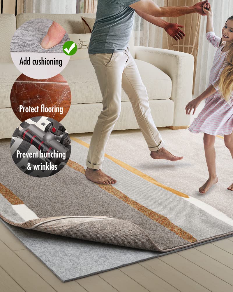 RESARE Non Slip Rug Pad Gripper - 8x10 Feet 1/4â€ Extra Thick Felt Under Rug for Area Rugs and Hardwood Floors,Super Cushioned Non Skid Carpet Padding - Image 2