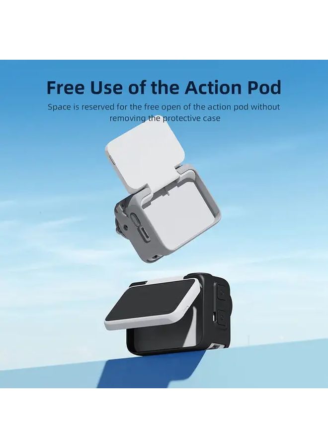 Blue Silicone Protective Case Cover With Lens Cap And Lanyard For GO3 Sports Camera - Image 5
