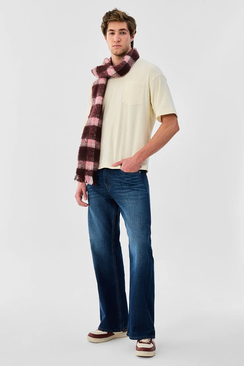 سنيتش Cream Textured Half Sleeve Oversized Streetwear T-Shirt