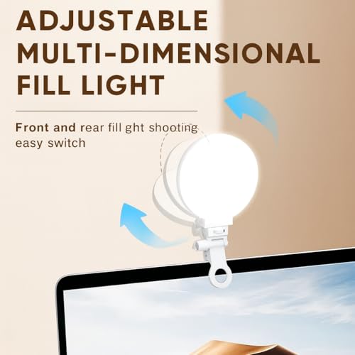 Coslifestore Portable mini Clip-on led Ring Light rechargeablephotography Fill Light with Adjustable Color Temperature 2500k-6500k for Phone Laptop Camera Perfect Selfies Video Calls Live Streaming - Image 3