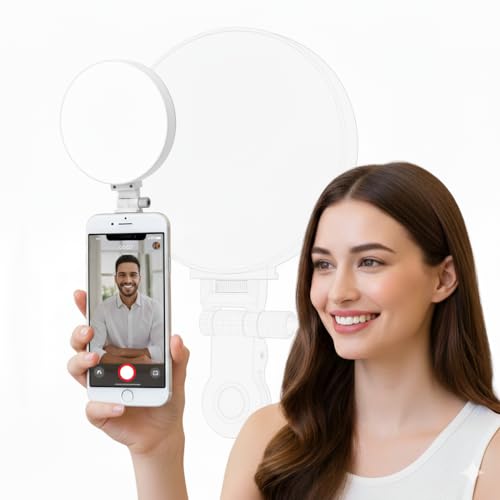 Coslifestore Portable mini Clip-on led Ring Light rechargeablephotography Fill Light with Adjustable Color Temperature 2500k-6500k for Phone Laptop Camera Perfect Selfies Video Calls Live Streaming - Image 1