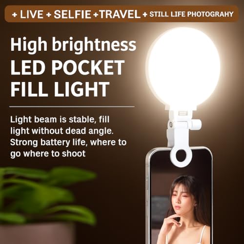 Coslifestore Portable mini Clip-on led Ring Light rechargeablephotography Fill Light with Adjustable Color Temperature 2500k-6500k for Phone Laptop Camera Perfect Selfies Video Calls Live Streaming - Image 4