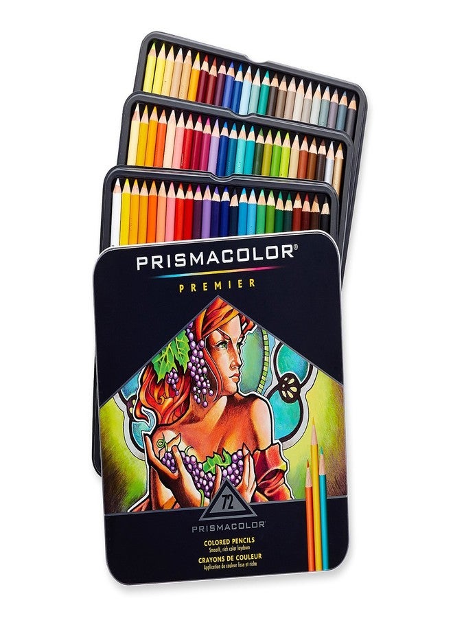 Prismacolor Colored Pencils Box of 72 Assorted Colors, Triangular Scholar Pencil Eraser and Premier Pencil Sharpener - Image 2