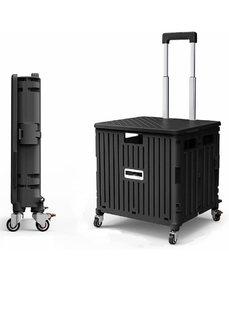 LIMOS - 65L Foldable Shopping Cart Heavy Duty Rolling Grocery Utility Cart on 4 Wheels with Telescoping Handle - Image 1