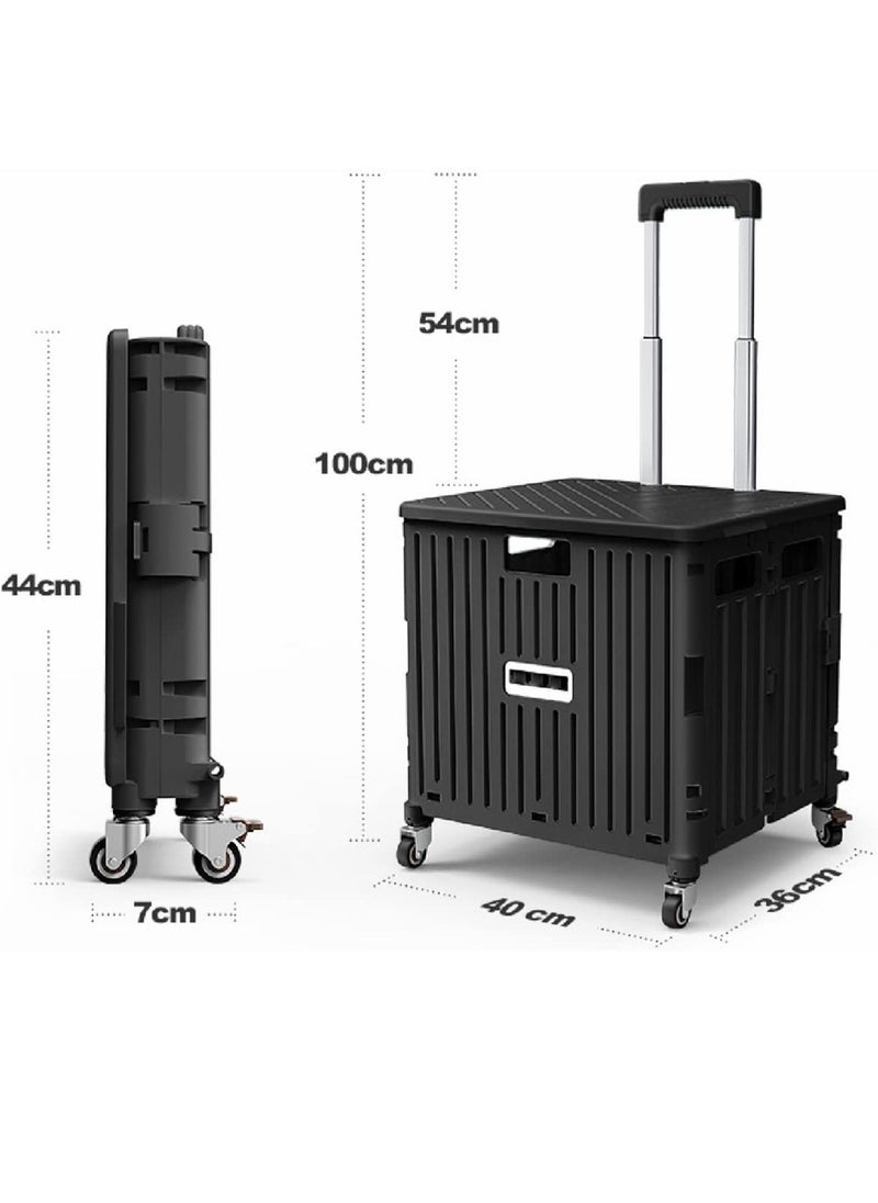LIMOS - 65L Foldable Shopping Cart Heavy Duty Rolling Grocery Utility Cart on 4 Wheels with Telescoping Handle - Image 1