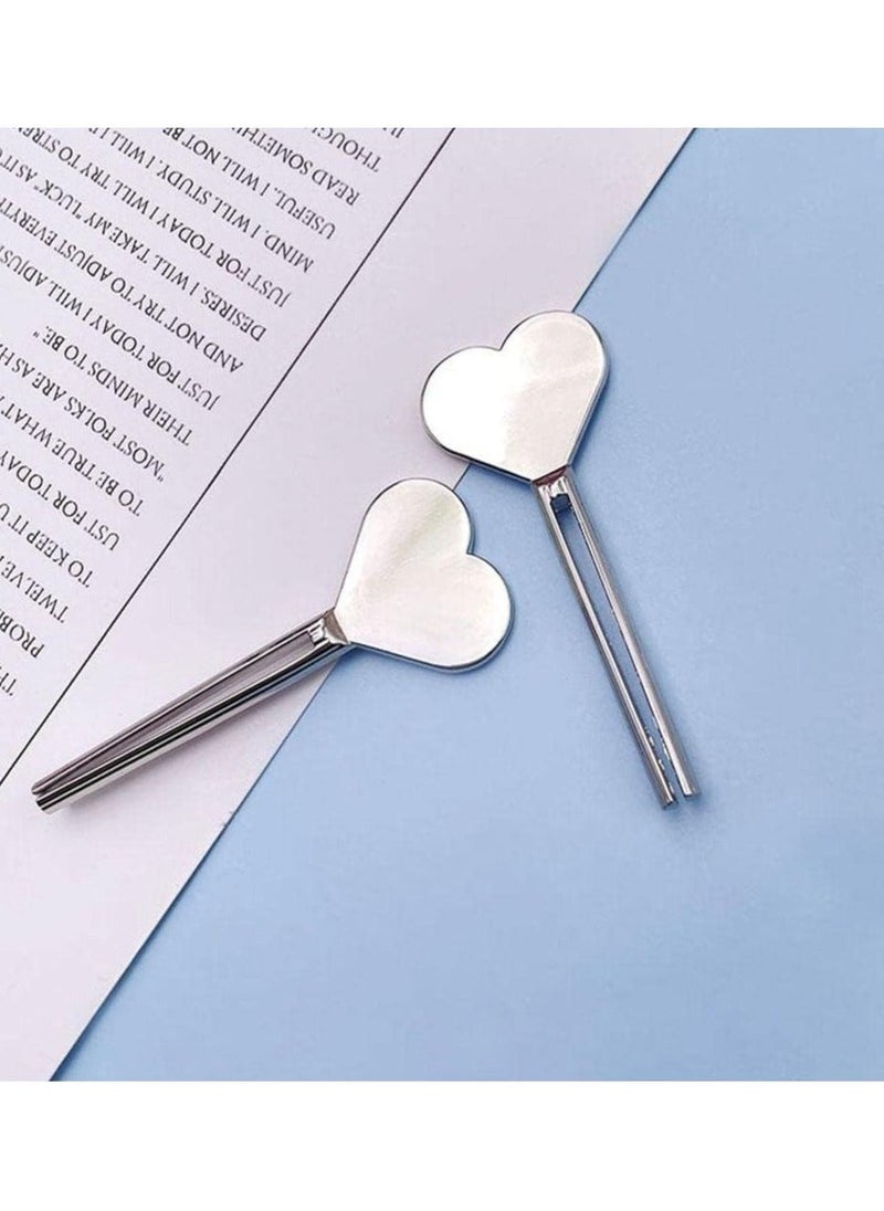 Generic 2 pcs Silver Metal Manual Toothpaste Squeezer Heart Stainless Steel Dispenser Tube Squeezer Hand Cream Tube Key Roller Set Bathroom Accessories Daily Living Tube Squeezing Aids  - Image 5